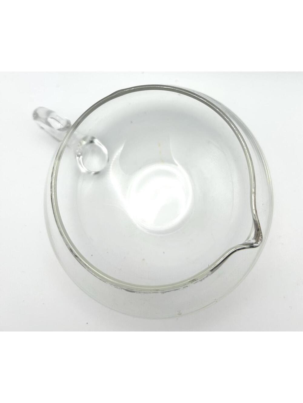 Clear Glass Fostoria Creamer with a Silver Rim